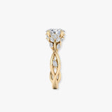 "Clandestine" Oval Cut 2.5 Carat Diamond Shoulder  18KT Yellow Gold Engagement Ring DSOC06