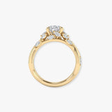 "Clandestine" Oval Cut 2.5 Carat Diamond Shoulder  18KT Yellow Gold Engagement Ring DSOC06