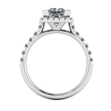 "Clara" Square Halo Princess Cut Diamond Shoulder Engagement Ring HAPC02 - HEERA DIAMONDS
