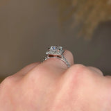 "Clara" Square Halo Princess Cut Diamond Shoulder Engagement Ring HAPC02 - HEERA DIAMONDS