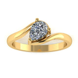 "Cleopatra" Pear Cut 2.5 Carat Solitaire Fancy Vivid 14KT Yellow Gold Engagement Ring SSPS04 HEERA DIAMONDS