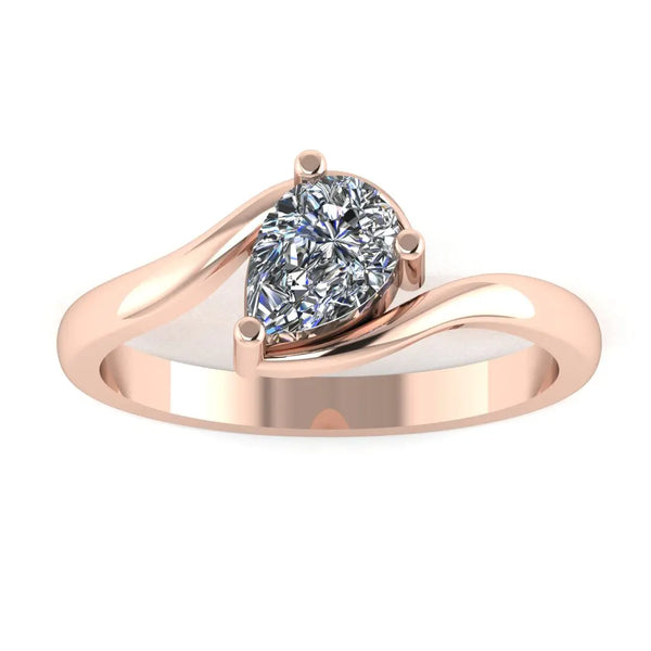 "Cleopatra" Pear Cut 2.5 Carat Solitaire Fancy Vivid 14KT Yellow Gold Engagement Ring SSPS04 HEERA DIAMONDS