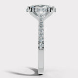 "Crussey" 5 Carat Cushion Cut Diamond Matching Bridal Set Engagement Ring HEERA DIAMONDS