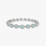Cushion Shape 12 Carat Aquamarine Featuring Diamond Halo Bracelet BRHACCA