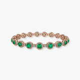Cushion Shape 12 Carat Emerald Featuring Diamond Halo Bracelet BRHACCE