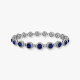 Cushion Shape 12 Carat Sapphire Featuring Diamond Halo Bracelet BRHACCS