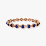 Cushion Shape 12 Carat Sapphire Featuring Diamond Halo Bracelet BRHACCS