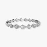 Cushion Shape Halo 12 Carat Diamond Bracelet BRHACC
