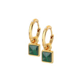 HD X JJ Revive Malachite Square Earrings HD X Golden Edit