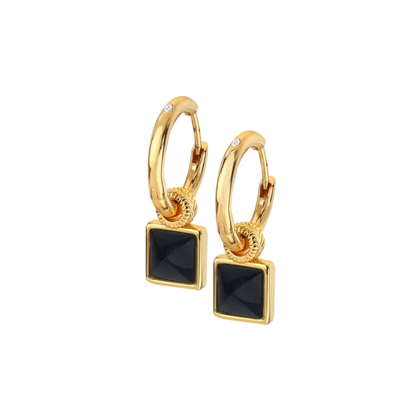 HD X JJ Black Onyx Earrings HD X Golden Edit
