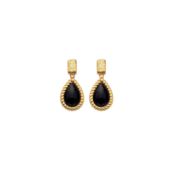 HD X JJ Black Onyx Oval Earrings HD X Golden Edit