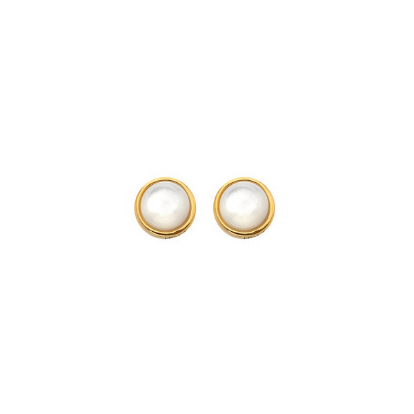HD X JJ Calm Mother of Pearl Stud Earrings HD X Golden Edit