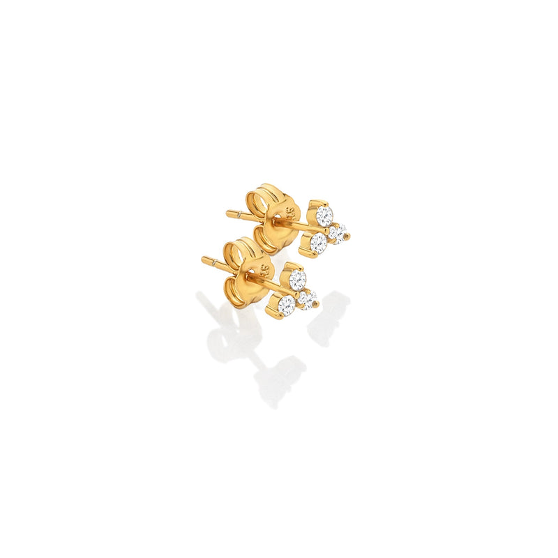 HD X JJ White Topaz Stud Earrings HD X Golden Edit