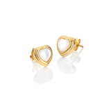 HD X JJ Heart Stud Earrings - MOP HD X Golden Edit