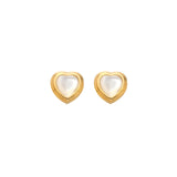 HD X JJ Heart Stud Earrings - MOP HD X Golden Edit