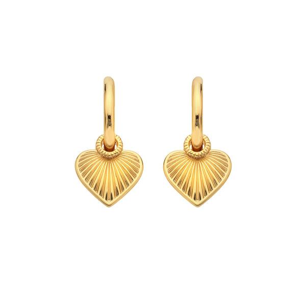 HD X JJ Essence Heart Huggie Earrings HD X Golden Edit