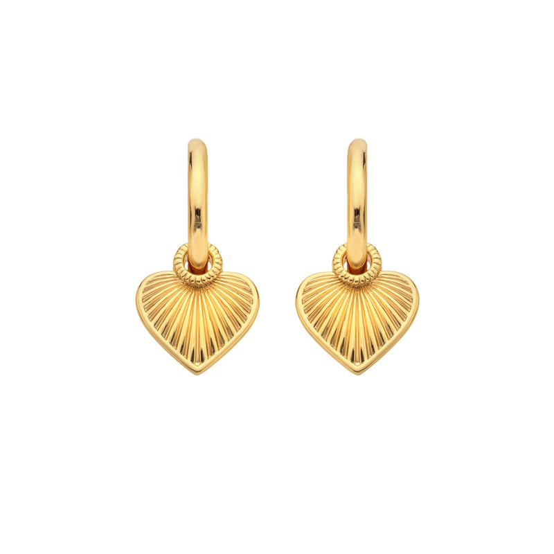 HD X JJ Essence Heart Huggie Earrings HD X Golden Edit