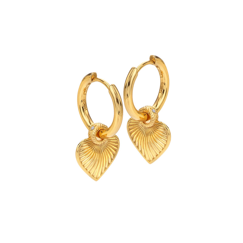 HD X JJ Essence Heart Huggie Earrings HD X Golden Edit