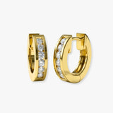 DIAMOND 0.36 CARAT CHANNEL SETTING HOOP EARRINGS