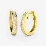 DIAMOND 0.39 CARAT CHANNEL SETTING HOOP EARRINGS LM JEWELLERY