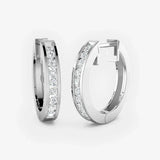 DIAMOND 0.39 CARAT CHANNEL SETTING HOOP EARRINGS LM JEWELLERY