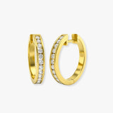 DIAMOND 0.53 CARAT CHANNEL SETTING HOOP EARRINGS