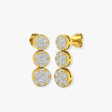 DIAMOND 1.01 CARAT CLUSTER DROP EARRINGS