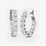 DIAMOND 2.04 CARAT CLAW SETTING HOOP EARRINGS LM JEWELLERY