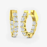 DIAMOND 2.04 CARAT CLAW SETTING HOOP EARRINGS LM JEWELLERY