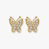 DIAMOND BUTTERFLY STUD EARRINGS