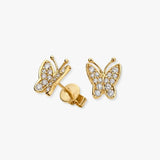 DIAMOND BUTTERFLY STUD EARRINGS