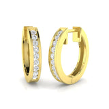 DIAMOND CHANNEL SETTING HOOP EARRINGS