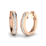 DIAMOND CHANNEL SETTING HOOP EARRINGS
