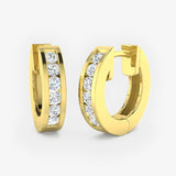 DIAMOND CHANNEL SETTING HOOP EARRINGS