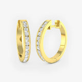 DIAMOND 0.53 CARAT CHANNEL SETTING HOOP EARRINGS