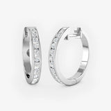 DIAMOND 0.53 CARAT CHANNEL SETTING HOOP EARRINGS