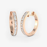 DIAMOND 0.53 CARAT CHANNEL SETTING HOOP EARRINGS