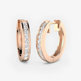 DIAMOND 0.39 CARAT CHANNEL SETTING HOOP EARRINGS