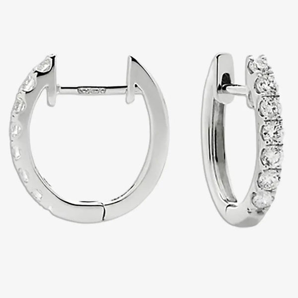 DIAMOND CLAW SET HOOP EARRINGS IN 18K WHITE GOLD HEERA DIAMONDS