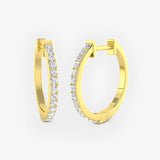 DIAMOND CLAW SET HOOP EARRINGS