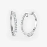 DIAMOND CLAW SET HOOP EARRINGS LM JEWELLERY