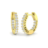 DIAMOND CLAW SETTING HOOP EARRING LM JEWELLERY