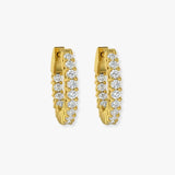 DIAMOND CLAW SETTING HOOP EARRING