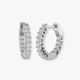 DIAMOND CLAW SETTING HOOP EARRING