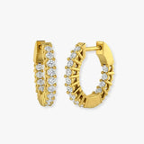DIAMOND CLAW SETTING HOOP EARRING