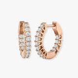 DIAMOND CLAW SETTING HOOP EARRING