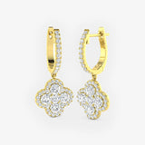 DIAMOND CLUSTER AND HALO DROP EARRINGS