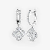 DIAMOND CLUSTER AND HALO DROP EARRINGS