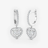 DIAMOND CLUSTER AND HALO DROP EARRINGS
