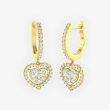 DIAMOND CLUSTER AND HALO DROP EARRINGS